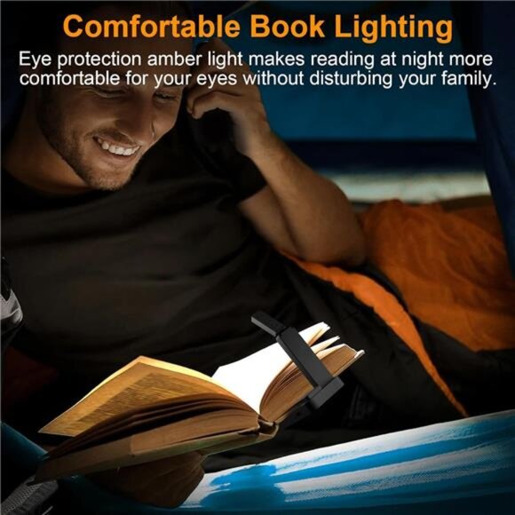 Rechargeable Book Light Clip On Foldable Mini LED Reading Lamp Portable Desk - Picture 5 of 8